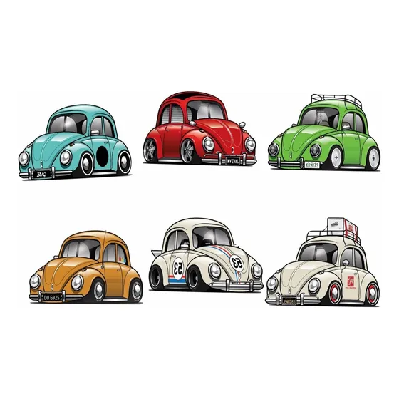 Fusca Fusquinhas Kit 6 Displays Totens De Mesa