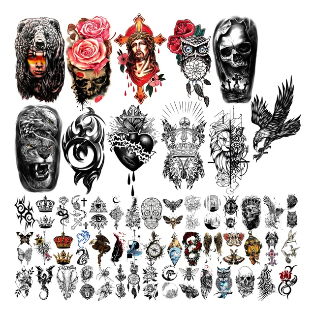 Kit De 56 Tatuajes Temporales Impermeables