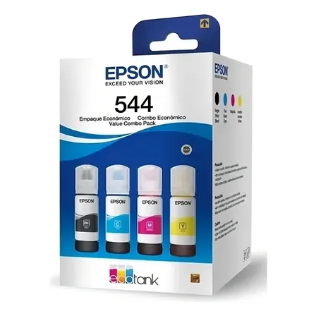Epson T544 Kit Pack 4 Botella Epson T544 L3110 L3150 L5190 4 Colores