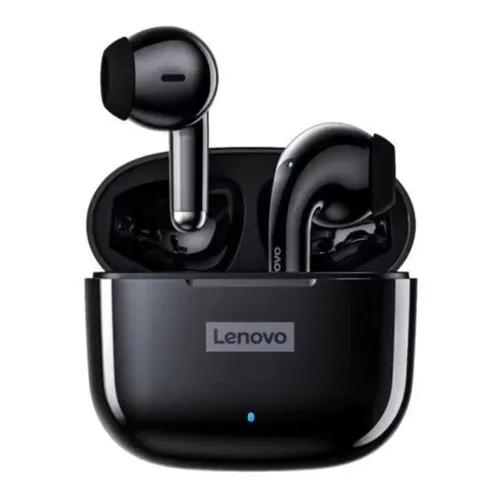 Auriculares in-ear gamer inalámbricos Lenovo LivePods LP40 Pro negro con luz LED