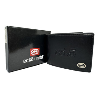 Cartera Ecko Unlimited Original Tipo Piel Negro Con Monedero Cartera Ecko Unlimited Original Tipo Piel Negro Con Monedero