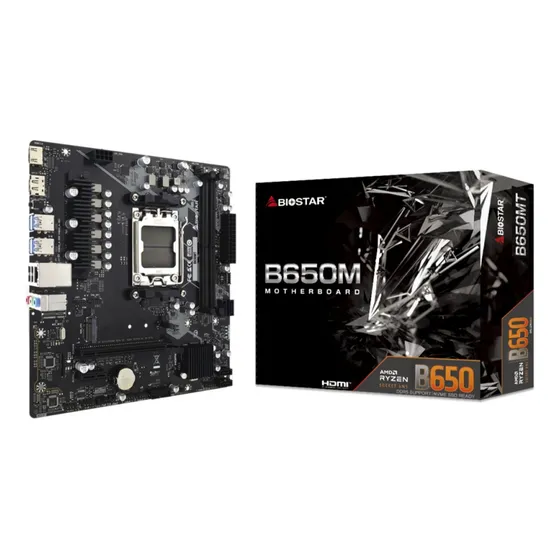 Placa Mãe Biostar B650m, Chipset B650, Amd Am5, Matx, Ddr5