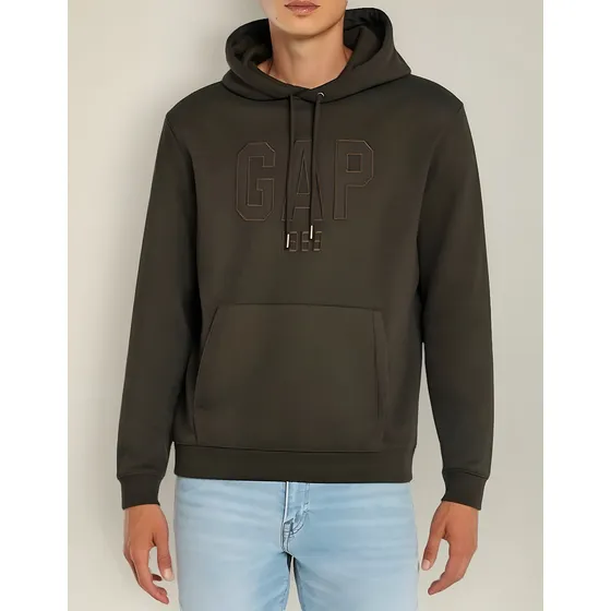 Sudadera Tipo Hoodie Gap Con Logo Bordado  Y Bolso Frontal