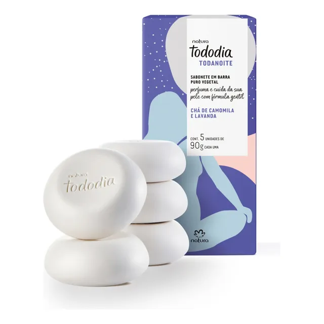 Sabonete Em Barra Tododia Todanoite Chá De Camomila E Lavanda 5 Unidades De 90
