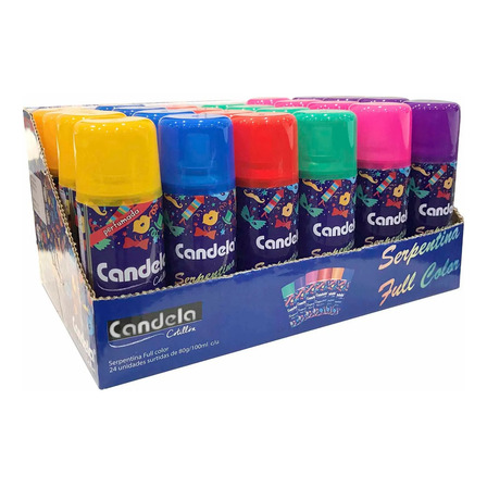 Serpentina En Aerosol Pack X 24 Varios Colores Cotillon Serpentina En Aerosol Pack X 24 Varios Colores Cotillon