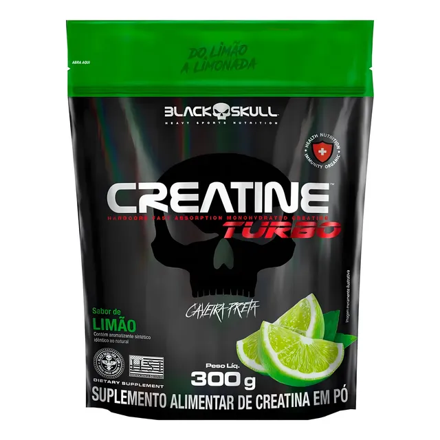 Recarga Creatina Turbo, 300 g, sabor a limón Black Skull/Black Skull