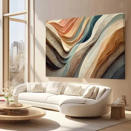 Quadro Grande Para Sala Abstrato Moderno Decorativo Elegante Borda Infinita .