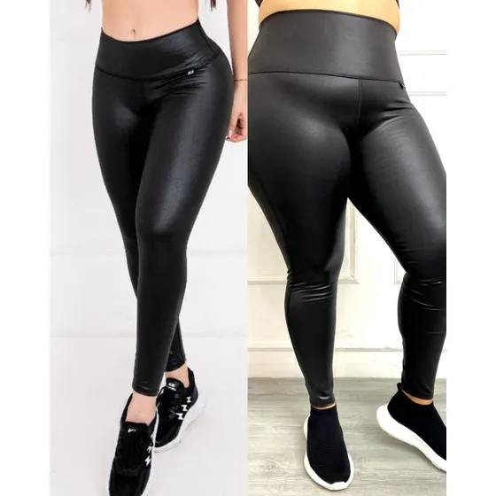Licra Leggins Brillante Efecto Cuerina Original Colombia 