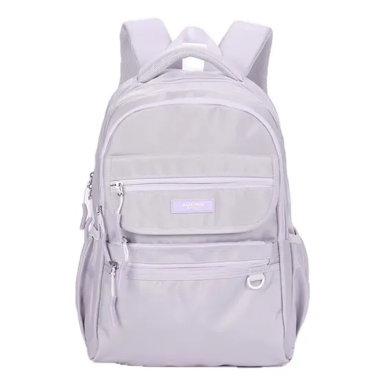 Mochila Estudiante Liceal Escolar Adulto Aoking Xn3521-5 Color Lila Diseño de la tela Lisa