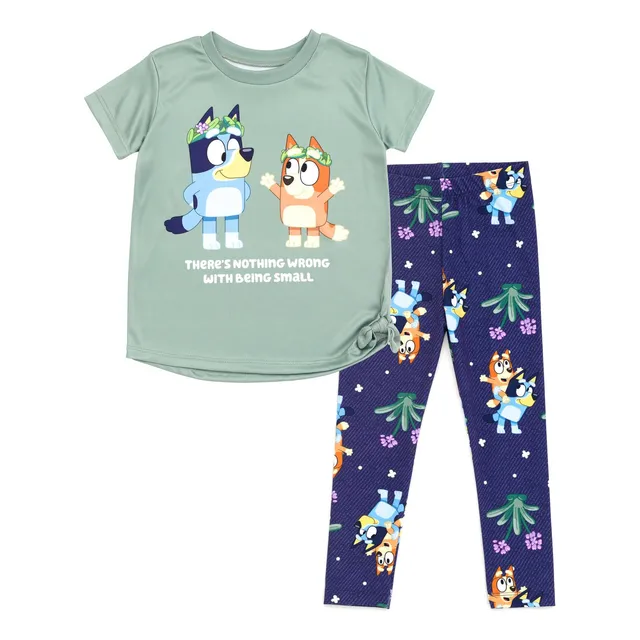 Set De Ropa Bluey Bingo Para Niñas Pequeñas, Camiseta Y Legg