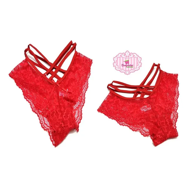 Boxer Cachetero Encaje Sexy Erotico Fetiche Tiras Sensuales