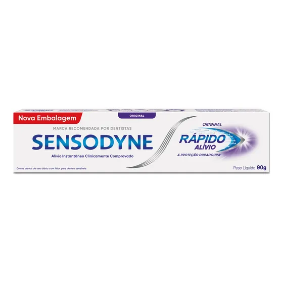 Creme Dental Rápido Alívio Sensodyne, Proteção Duradoura para Dentes e Gengivais Sensíveis,90g