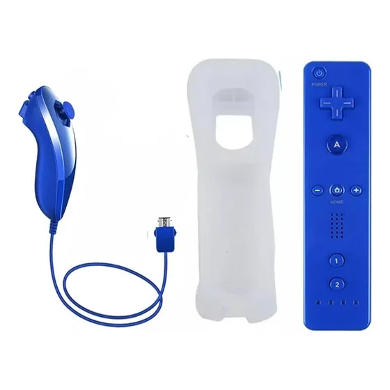 Joystick Compatible Wii Control Wiimote + Nunchuk Wii +funda Color Azul
