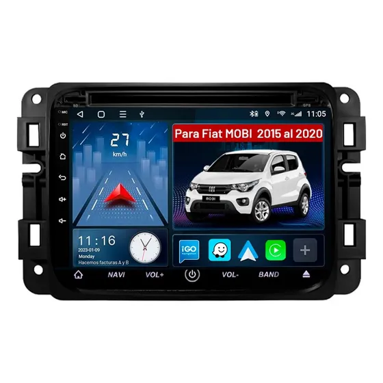 Stereo Android 14 Gps Fiat Mobi 4gb+64gb+carplay Bluetooth