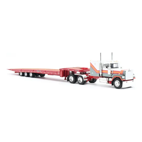 Tráiler Escala 1/64 Mack Remolque 5553ta 3 Ejes Dcp 60-1227 Color Rojo