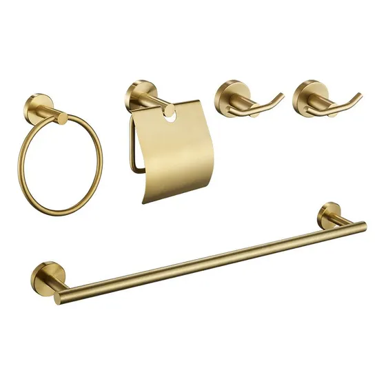 Juego De Accesorios De Baño Dorado 5 Pzas