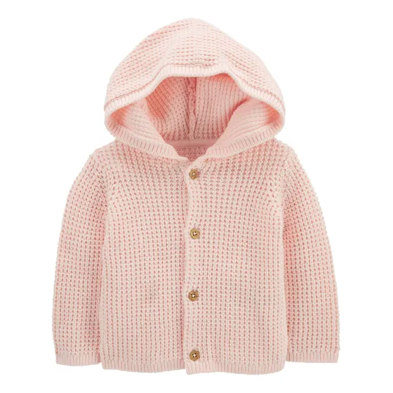 Saco De Punto Con Capucha, Rosado Carters 1p600310