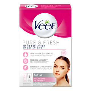 Kit De Depilação Facial Veet Pure & Fresh Creme 50ml + Creme Kit De Depilação Facial Veet Pure & Fresh Creme 50ml + Creme