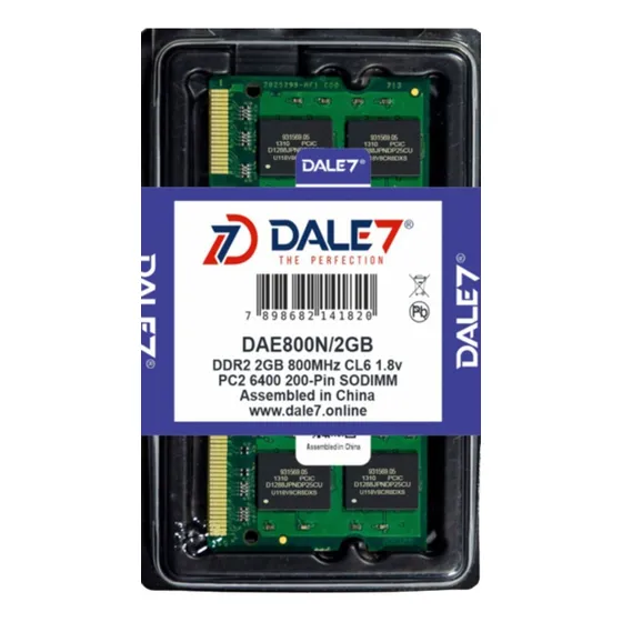 Memória Dale7 Ddr2 2gb 800 Mhz Notebook 16 Chips 1.8v Kit 50