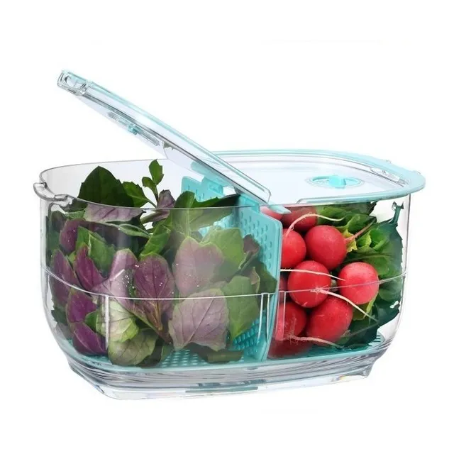 Recipiente Frasco Acrilico Lava Vegetales Frutas Felli 1,8lt Color Celeste