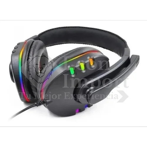 Audifonos Gamer K5 Pro Con Micrófono Para Pc Ps4 Xbox Rgb Color Negro