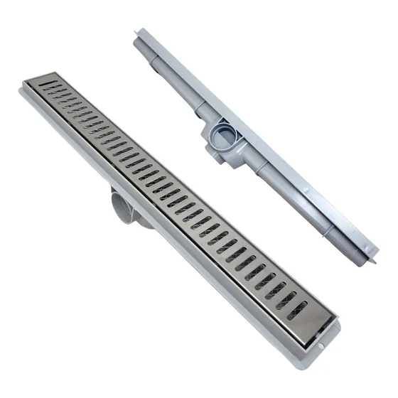 Ralo Linear Inox 5x50 Com Tela E Coletor Cinza