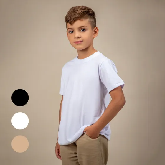 Camiseta Infantil Menina E Menino Básica 100% Algodão