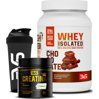 100% Whey Protein Isolada 900g Sabor: Chocolate + Creatina Creapure® 100% Pura 150g + Coqueteleira 3vs Nutrition 100% Whey Protein Isolada 900g Sabor: Chocolate + Creatina Creapure® 100% Pura 150g + Coqueteleira 3vs Nutrition