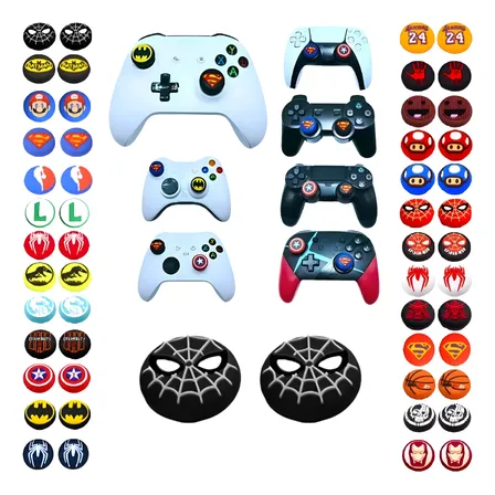 Grip Compatível Com Ps2 Ps3 Ps4 Ps5 Xbox Protetor Analógico Aranha-negro Ou Escolha Seu Par Preferido