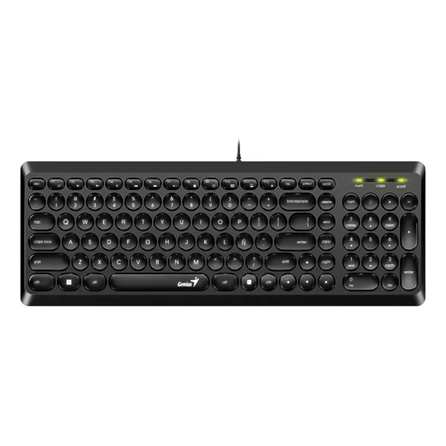 TECLADO GENIUS SLIMSTAR Q200 DELGADO MULTIMEDIA TECLAS REDONDAS ESPAÑOL Ñ COLOR NEGRO