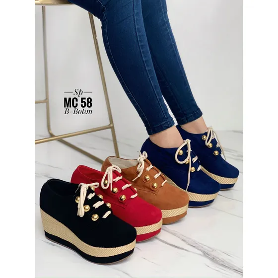 Botin De Dama Plataforma 100% Yute Natural