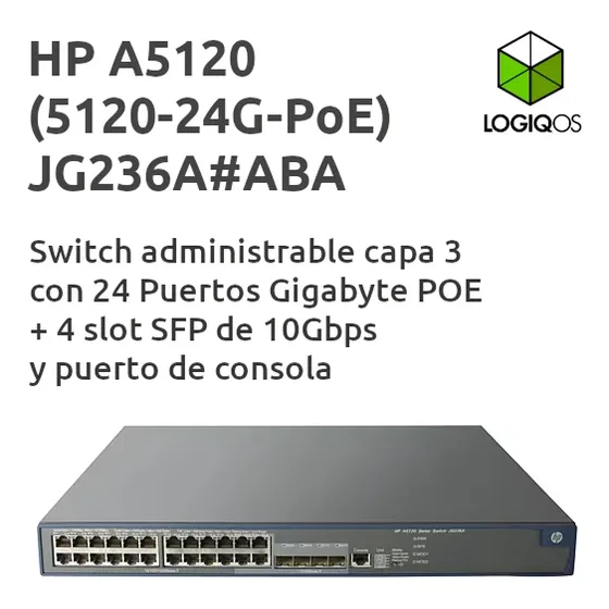 Hp A5120 Jg236a Switch Administrable 24 Puertos Gigabyte Poe