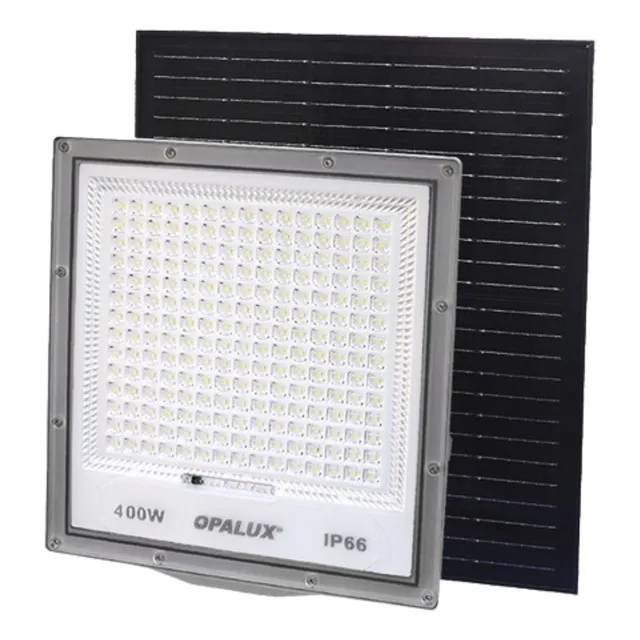 Lampara Con Panel Solar Reflector Led 400w Opalux Exteriores