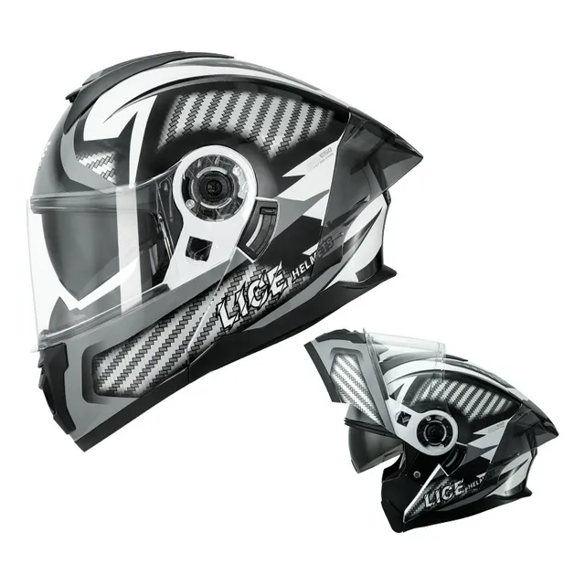 Lice Casco Moto Doble Lente