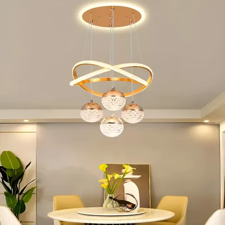 Lustre Pendente Led Moderno Luminária Com 4 Bolas 110v/220v