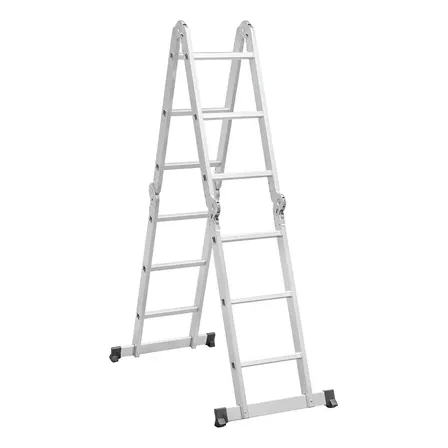 Escada Articulada 4x3 De Alumínio 12 Degraus Multifuncional Garden Life Cinza