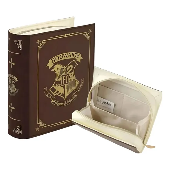 Cosmetiquera Para Maquillaje Harry Potter Bolsas Mujer F Acabado De Los Herrajes Oro Color Marrón Correa De Hombro Sin