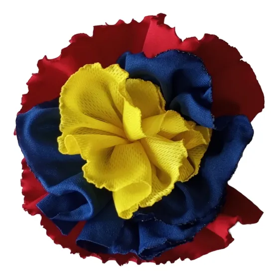 Flor Tricolor Cabello Moñera Cola Tocado