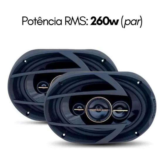 Par Alto Falante Hurricane 69 6x9 Polegadas A69 Q Rms 260w Cor FOTO