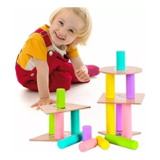 Juego Didáctico De Mesa Infantil Torre De Madera