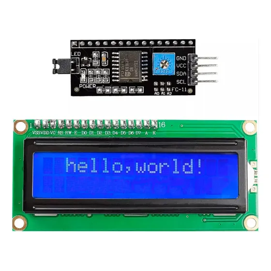 Pantalla Lcd 2x16 Caracteres Hd44780 + Módulo I2c Azul