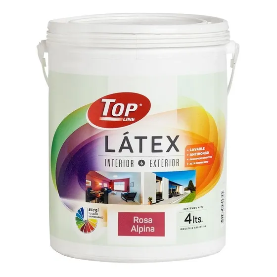 Topline Latex Interior / Exterior pintura lavable color rosa 4 l