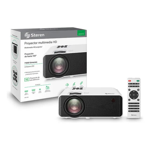 Proyector mini Steren PRO-300 7000lm blanco 127V
