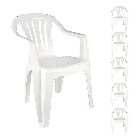 Sillón decorativo de plástico Mor de 6 pulgadas, color blanco, de hasta 182 kg | Cuotas sin interés