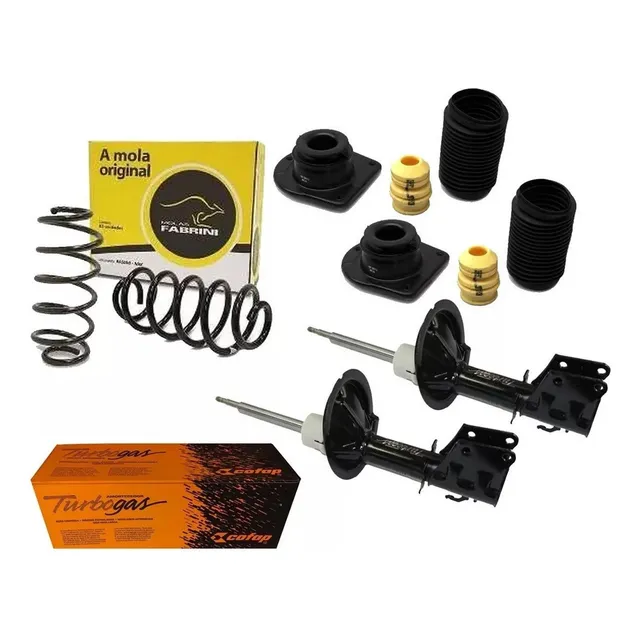  2 Amortecedor Dianteiro + Mola + Kit Palio 1.0 96 97 98 99