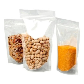 50 Embalagem Stand Up Pouch Zip Lock Transparente 18x26cm 50 Embalagem Stand Up Pouch Zip Lock Transparente 18x26cm