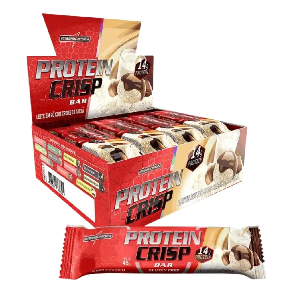 Barras de Proteínas Crisp Bar Ninho Creme De Avelã 12 Und Integralmédica Leite Em Pó Com Creme De Avelã Barras de Proteínas Crisp Bar Ninho Creme De Avelã 12 Und Integralmédica Leite Em Pó Com Creme De Avelã