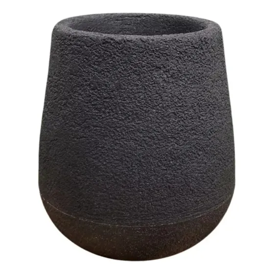 Maceta Mate Gota 30 Rayun Rotomoldeado Simil Piedra Negro Mate Rustico