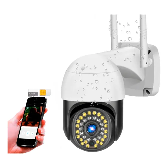 Camara Domo Sim Card 4g Detección De Movimiento + Sd 128gb
