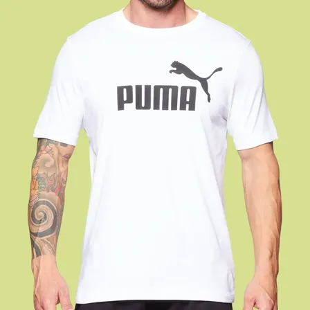 Camiseta Masculina Ess Logo Tee Puma Puma White Liso M
